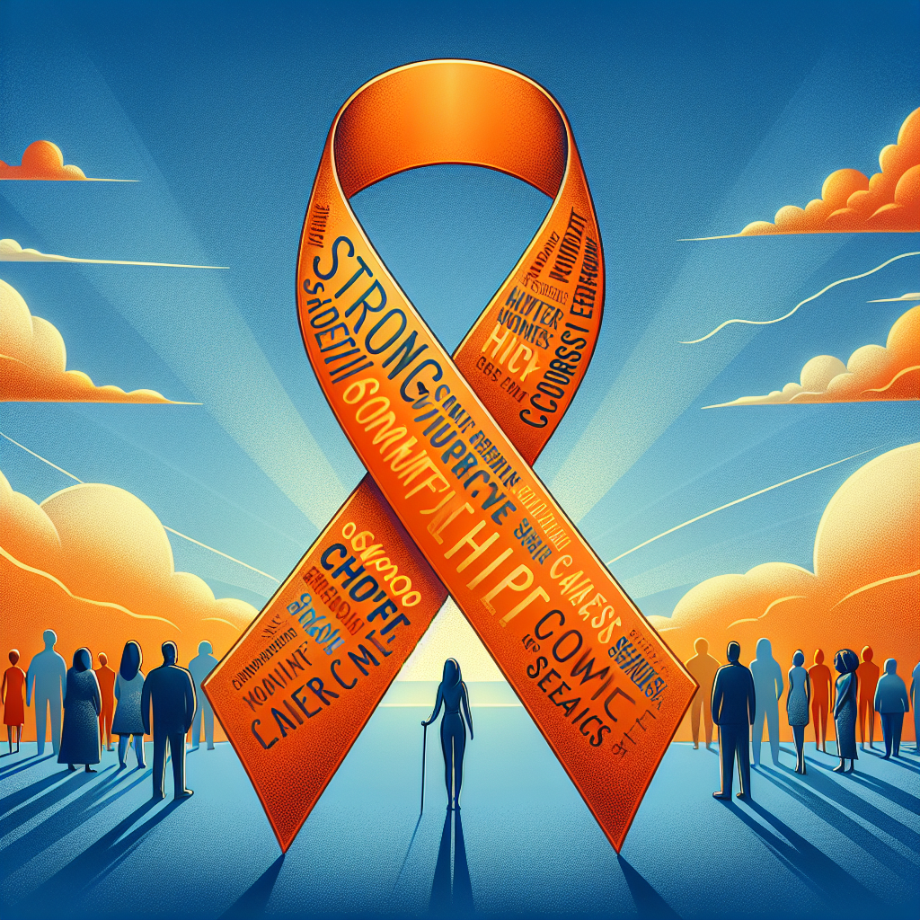 MS Awareness Ribbon on Blue Background