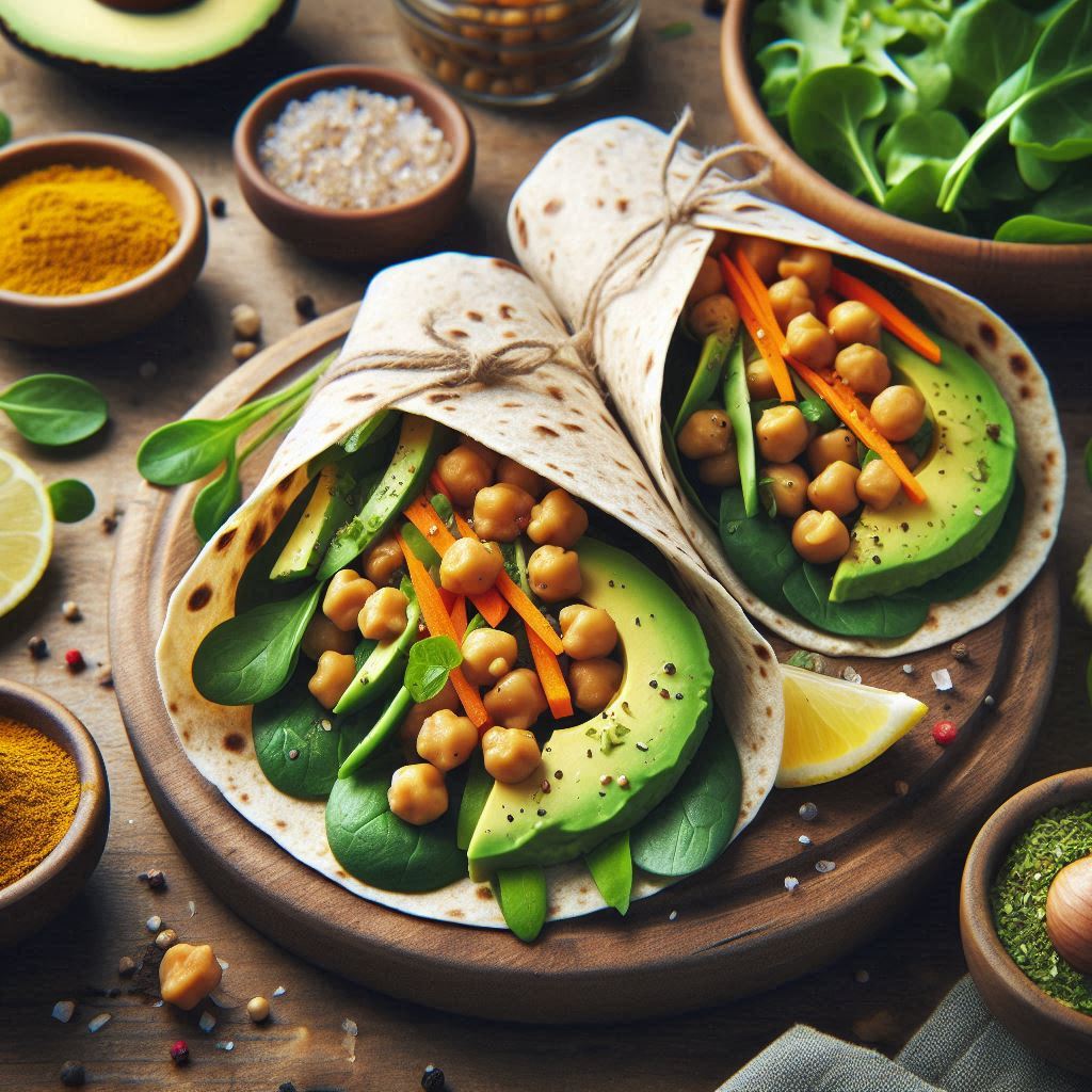 Chickpea and Avocado Wraps Chickpea and Avocado Wraps