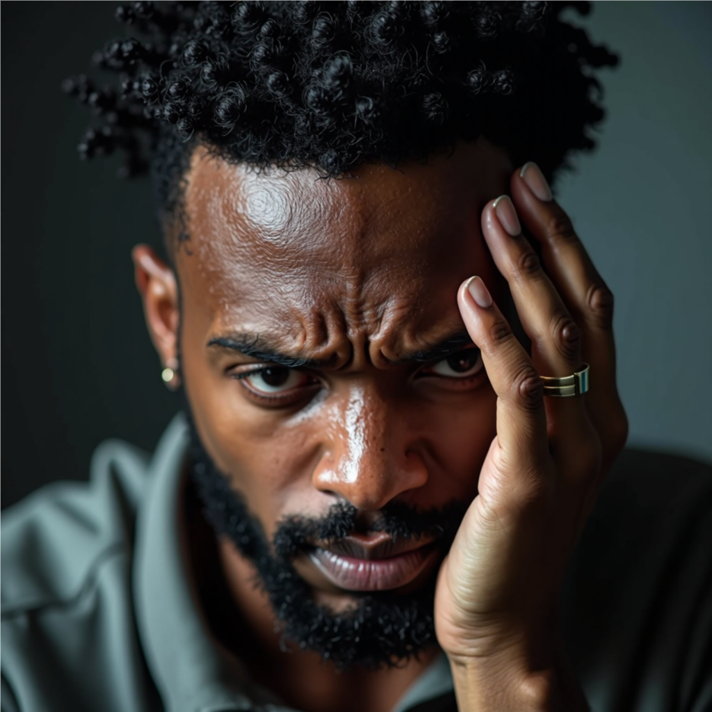 Man feeling depressed