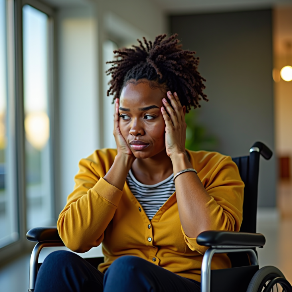 Disappointed Woman in a Wheelchair