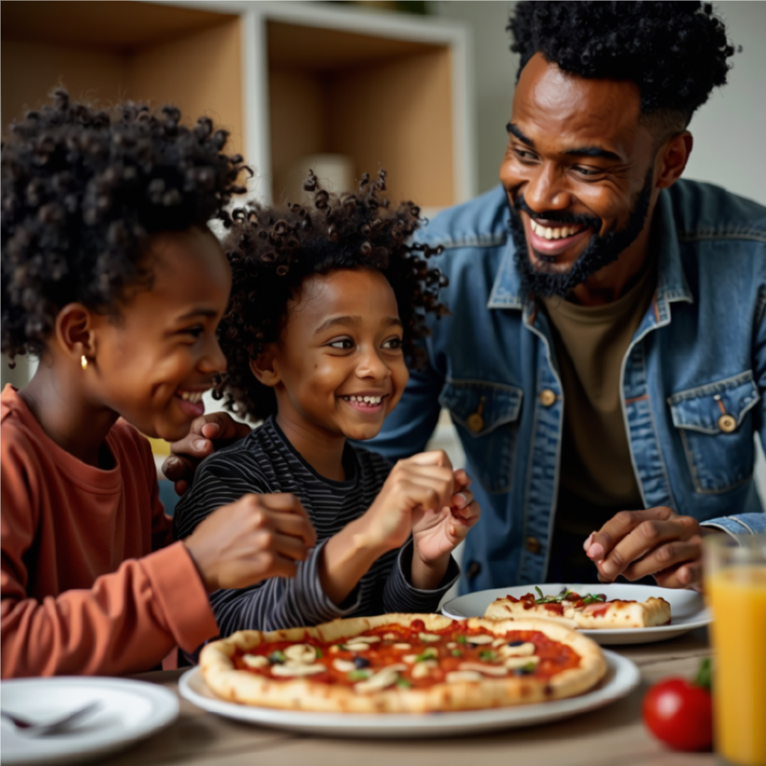 Family Having Pizza