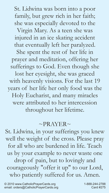 St Lidwina Prayer