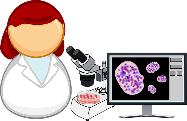 Scientist cell analysis