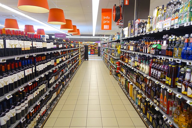 supermarket long aisle